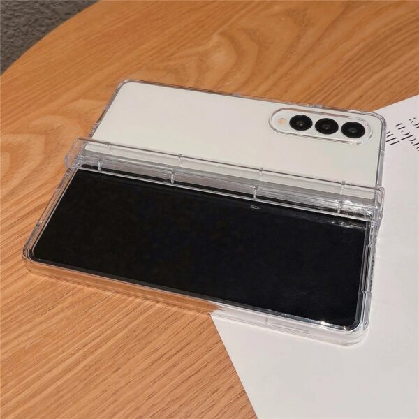 Samsung Galaxy Z Fold 3/Z Fold 4/Z Fold 5 NINKI Crystal Clear Transparent with S Pen Slot Hinge Protective Case - Image 3