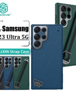 Nilkin With Rope Strap Luxury Sports 3D Texture Shockproof Cover Samsung Galaxy S24 Ultra