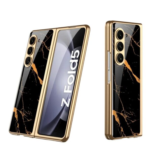 Luxury Premium Electroplated Marble Case Cover For Samsung Galaxy Z Fold 5 5G - Image 17