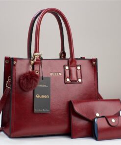 QUEEN 3 in 1 New Fashion Women Shoulder and Hand Bag with Pendant
