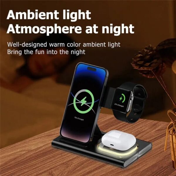 NEW 4 in1 Wireless 15W Wireless Fast Charging Dock Station - Image 11