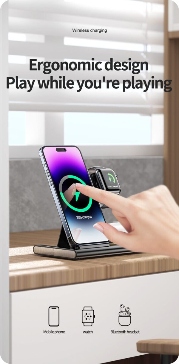 NEW 4 in1 Wireless 15W Wireless Fast Charging Dock Station - Image 7
