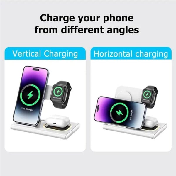 NEW 4 in1 Wireless 15W Wireless Fast Charging Dock Station - Image 5
