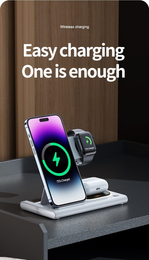 NEW 4 in1 Wireless 15W Wireless Fast Charging Dock Station - Image 2