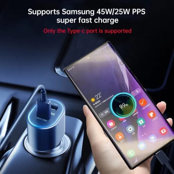 Offical Original Samsung Galaxy (45W+15W) Super Fast Dual Car Charger - Image 4