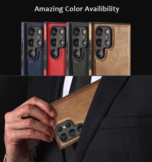 Luxury Premium PU Line Leather Stitching Case Cover For Samsung Galaxy S23 Ultra/S24 Ultra - Image 16