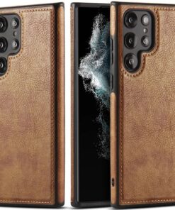 Luxury Premium PU Line Leather Stitching Case Cover For Samsung Galaxy S23 Ultra/S24 Ultra