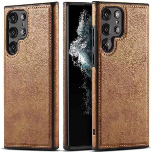 Luxury Premium PU Line Leather Stitching Case Cover For Samsung Galaxy S23 Ultra/S24 Ultra
