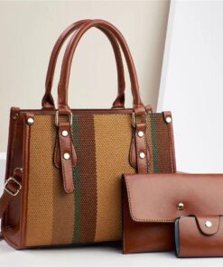 QUEEN 3 Piece Hot Sale contrast color Tote fashion hand bag