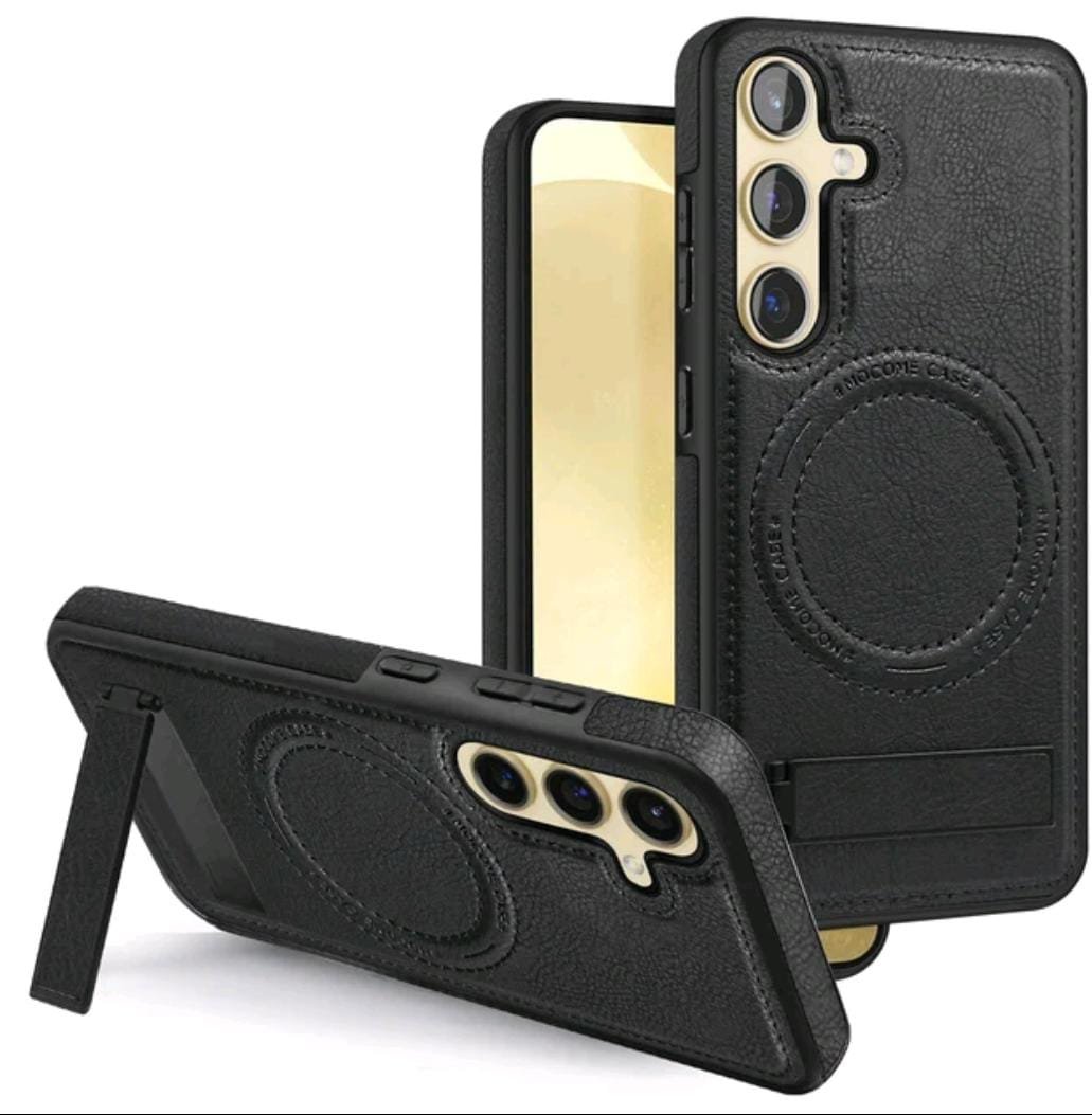 Luxury Premium Luxury PU Leather Invisible Stand Magnetic Wireless Charging Case Cover For Samsung Galaxy 23 Series - Image 6