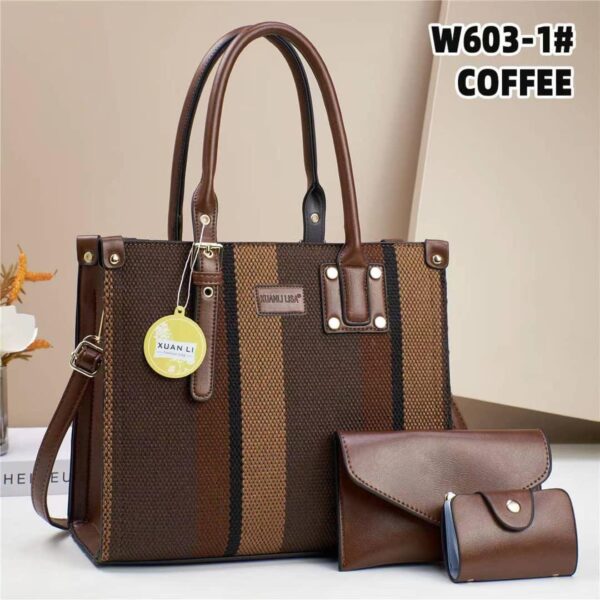 XUANLI LISA 3 in 1 Contrast Color Crossbody Satchel Shoulder Bag - Image 4