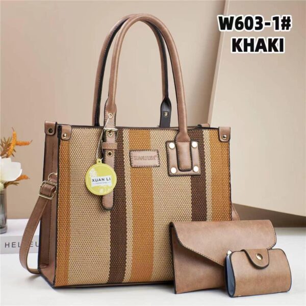 XUANLI LISA 3 in 1 Contrast Color Crossbody Satchel Shoulder Bag
