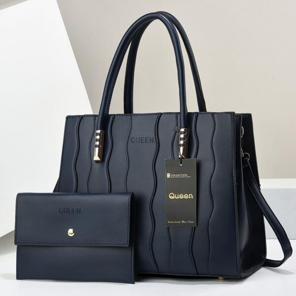 QUEEN WOMEN'S 2PCS Leather Large Capacity Crossbody Bag Purse and Handbag Hobo Set - Image 4