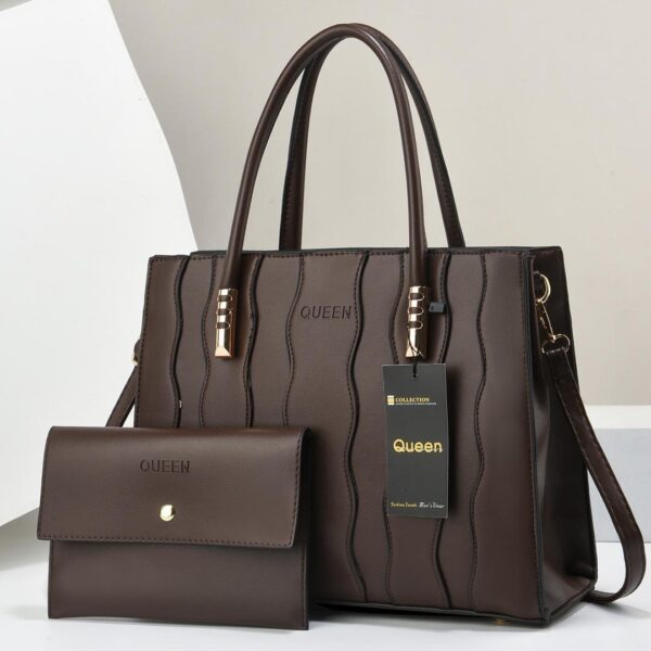 QUEEN WOMEN'S 2PCS Leather Large Capacity Crossbody Bag Purse and Handbag Hobo Set - Image 5