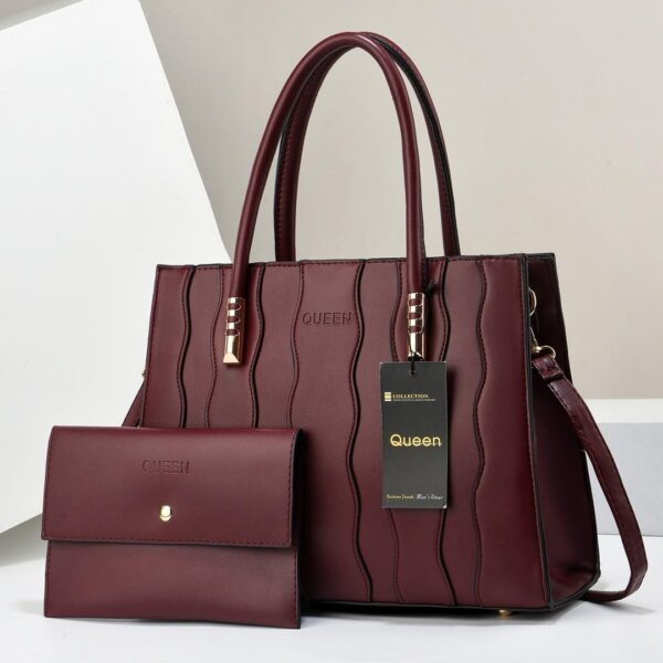 QUEEN WOMEN'S 2PCS Leather Large Capacity Crossbody Bag Purse and Handbag Hobo Set - Image 8