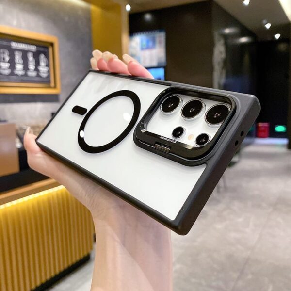 Luxury Premium Magsafe Camera Stand Matte Phone Case For Samaung Galaxy S24 Ultra - Image 8