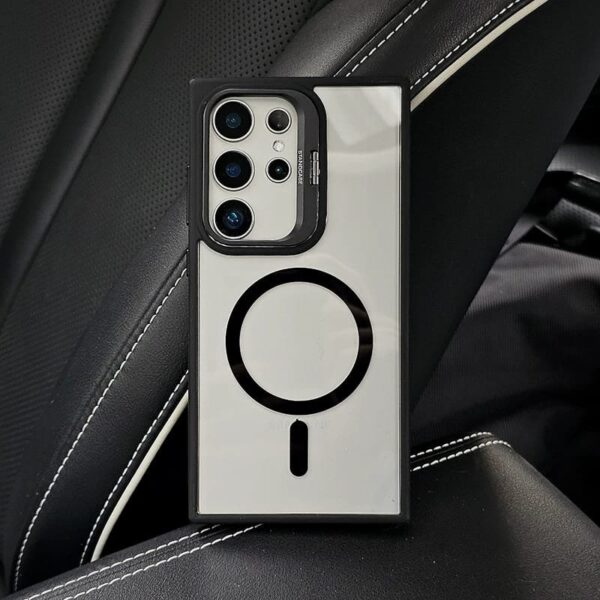 Luxury Premium Magsafe Camera Stand Matte Phone Case For Samaung Galaxy S24 Ultra - Image 5