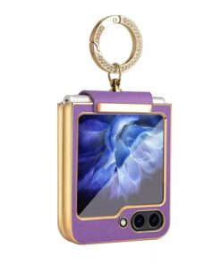 Samsung Galaxy Z Flip 5 & 6 Series Ring Holder Buckle PU Leather Hinge Case