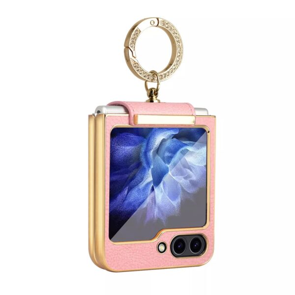 Samsung Galaxy Z Flip 5 & 6 Series Ring Holder Buckle PU Leather Hinge Case - Image 3