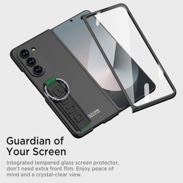 Samsung Galaxy Fold 5/6 Case with Wristrap, Supports Wireless Charging Camera Screen Protector Full Body Shockproof Case - Image 8