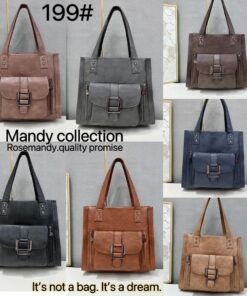 Alternative view of Modern Design Classic Retro Casual Large Capacity Rose Mandy Top Grain Leather Handbag