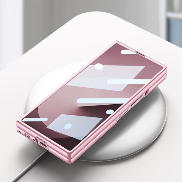 Samsung Fold 6 GKK Matte Finish Slim Band Silicone Protective Case with Finger Strap & Built-in Screen Protector - Image 21
