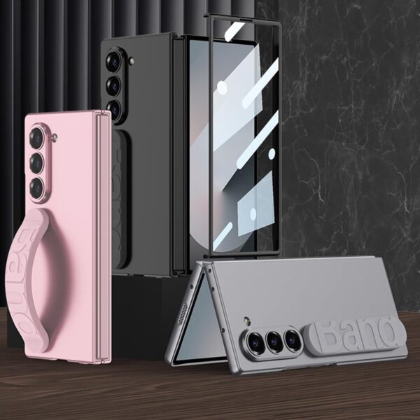 Samsung Fold 6 GKK Matte Finish Slim Band Silicone Protective Case with Finger Strap & Built-in Screen Protector - Image 18
