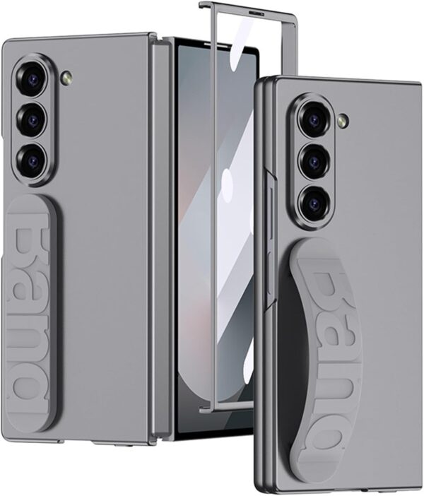 Samsung Fold 6 GKK Matte Finish Slim Band Silicone Protective Case with Finger Strap & Built-in Screen Protector - Image 10