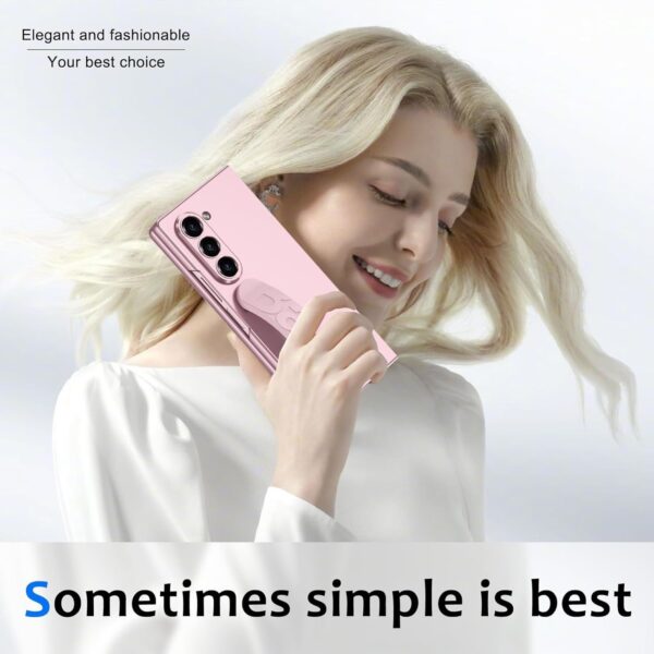 Samsung Fold 6 GKK Matte Finish Slim Band Silicone Protective Case with Finger Strap & Built-in Screen Protector - Image 7