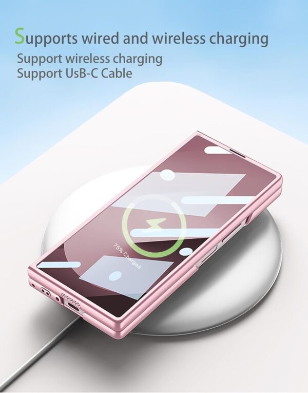 Samsung Fold 6 GKK Matte Finish Slim Band Silicone Protective Case with Finger Strap & Built-in Screen Protector - Image 5