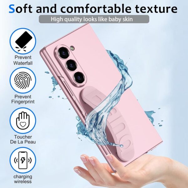 Samsung Fold 6 GKK Matte Finish Slim Band Silicone Protective Case with Finger Strap & Built-in Screen Protector - Image 8