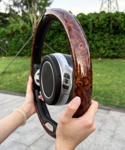 Luxury Premium New Advanced Non-slip sense simple peach wood grain car steering wheel cover