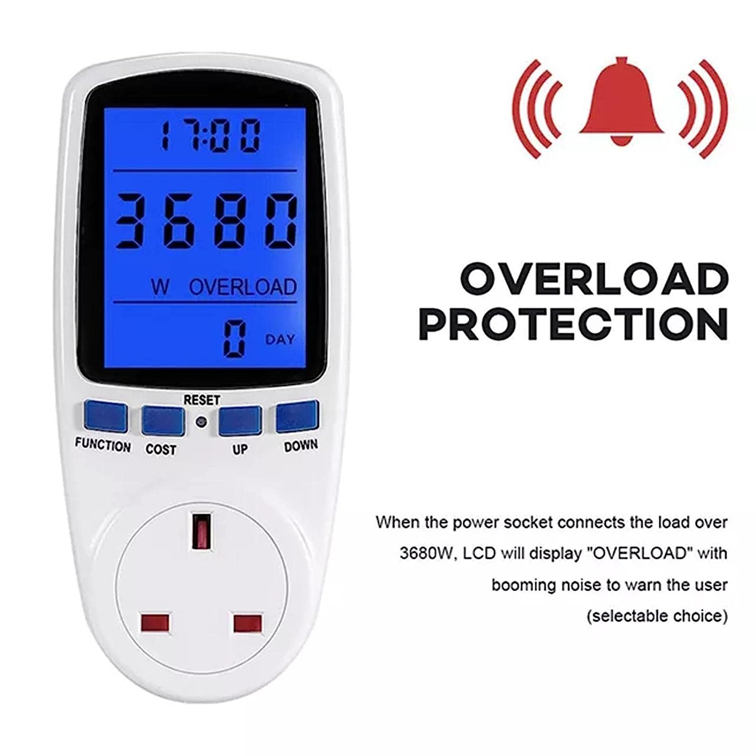 Digital Electricity Meter Power Meter Meter, Electrical Outlet Analyzer, Electricity Usage Monitor, Power Meter with Plug Socket to Measure Voltage Power Ammeter Current - Image 11