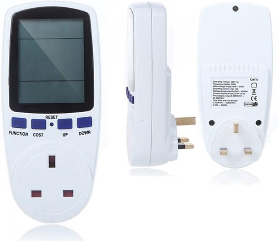 Digital Electricity Meter Power Meter Meter, Electrical Outlet Analyzer, Electricity Usage Monitor, Power Meter with Plug Socket to Measure Voltage Power Ammeter Current - Image 2