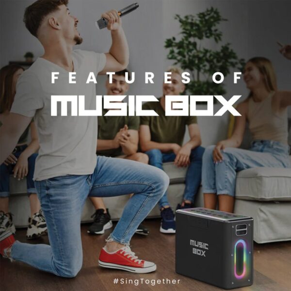 Amaya BD34 wireless Bluetooth speaker 12000mAh IPX5 waterproof outdoor Karaoke with 2 wireless microphone - Image 22
