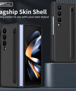 Luxury Premium Silicone Slim Pen Slot Ultra Thin PC Protective Case Cover For Samsung Galaxy Z Fold 3 5G/ Fold 4 5G