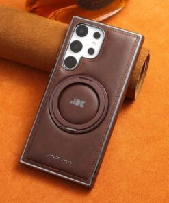 Fun Casery Magnetic Kickstand Shockproof Leather Case for SAMSUNG GALAXY S25/S24 ULTRA SERIES