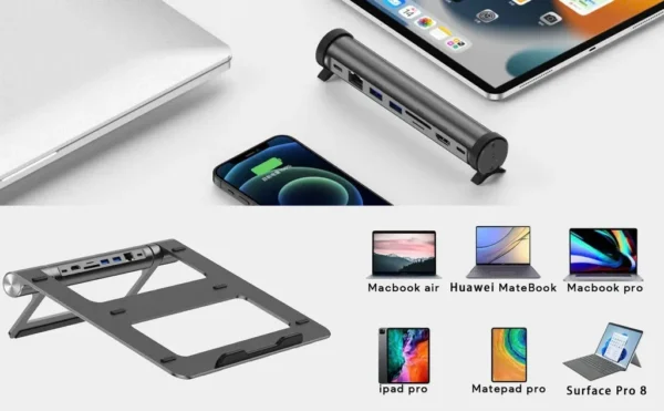 WiWU Laptop Stand Hub 8 in 1 USB-C Docking Station - Image 17