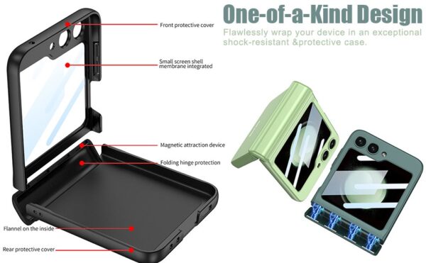 GKK Magnetic Hinge Tempered Glass Case Cover For Samsung Galaxy Z Flip 5 - Image 14