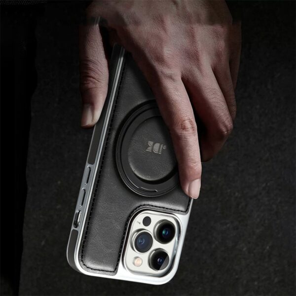 Fun-Casery Magnetic Kickstand Shockproof Leather Case for IPHONE 16/15/14 PRO MAX SERIES - Image 5