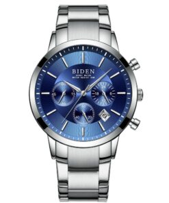 BIDEN Men Watch Business Luxury Fashion Style Multifunction Waterproof Quartz Stainless Steel Watches