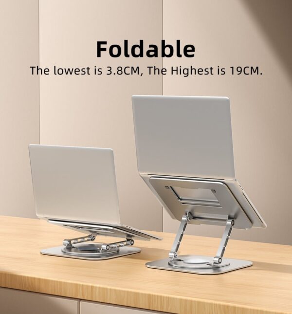 360-Degree Rotation Holder Vertical Aluminium Adjustable Portable Laptop Table Stand - Image 9