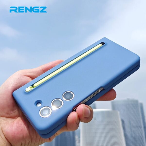 Luxury Premium Silicone Slim Pen Slot Ultra Thin PC Protective Case Cover For Samsung Galaxy Z Fold 5 5G/ Fold 6 5G - Image 2