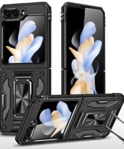 Alternative view of Luxury Premium Armor Hybrid with Ring Holder Kickstand  Rugged  Shockproof Case Cover For Samsung Z Flip5/Z Flip 6