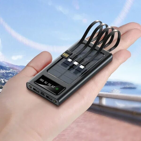 Luxury Premium 20000mAh Solar Power Bank Ultra Capacity USB 4 in1 Super Fast Charging USB TypeC LED Light Outdoor Power Bank - Image 17
