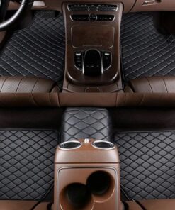 Luxury Premium Universal PU Leather Waterproof Floor Mat Set Auto Foot Pad Protector Carpet Front and Rear Mats