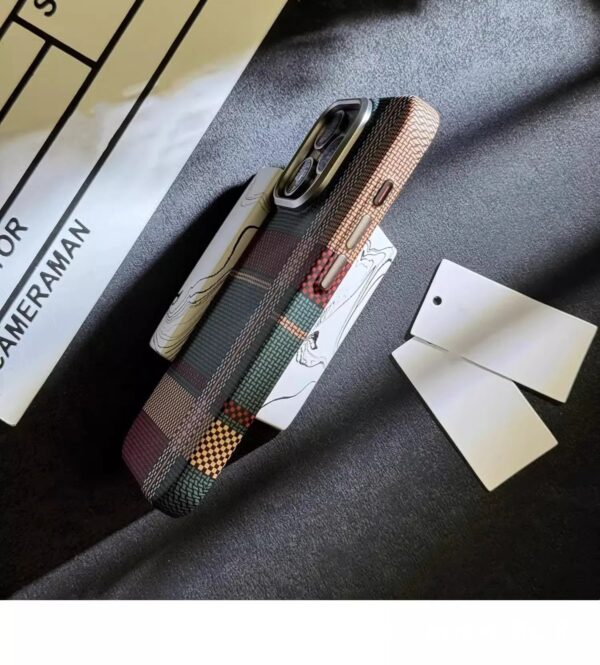 Luxury Premium Patterned Cloud Hard PC Metal Lens Slim Magsafe Magnetic Matte Karbon Case For iPhone Series - Image 9