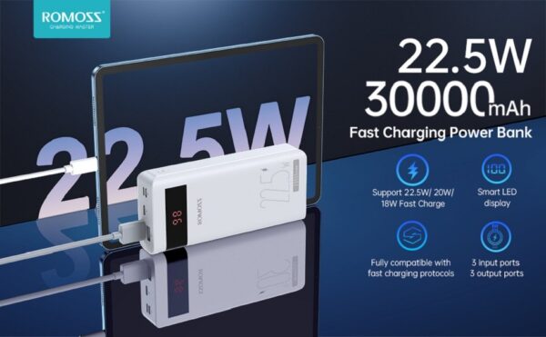 ROMOSS Power Bank 22.5W 30000mAh PD Fast Charging Powerbank - Image 13
