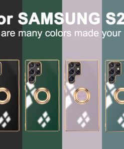 Luxury Premium Eletroplated Finger Ring Case Cover For Samsung Galaxy S22 Ultra