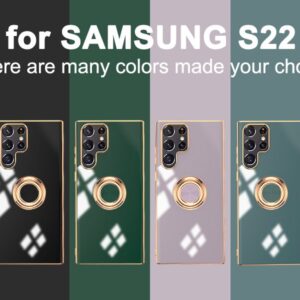 Luxury Premium Eletroplated Finger Ring Case Cover For Samsung Galaxy S22 Ultra